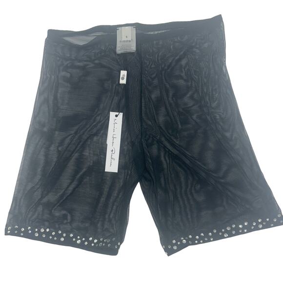 Monica Hansen NWT Beachwear Mesh Coverup Bottom with Crystals Black Size Small‎ - Picture 2 of 5